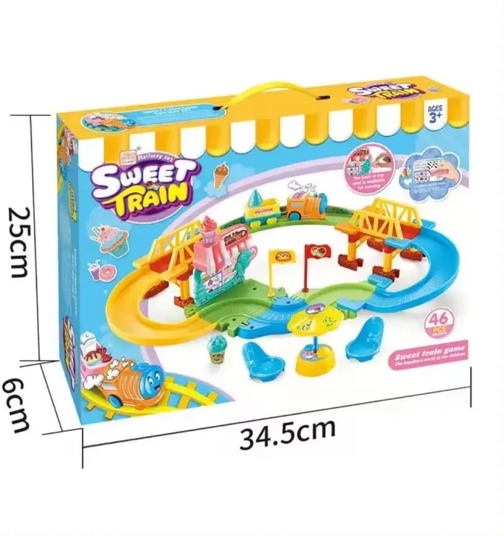 Roller Coaster Sweet Train Game 46 Car Track Toy Kids Infinite Track-image-1