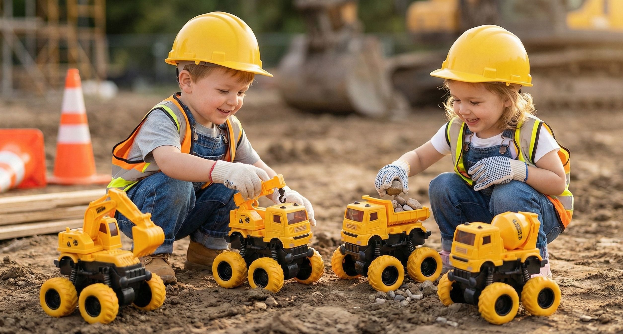 Monster Construction Vehicle Set|Crane, Dumper, JCB-Excavator, Mixer| Best Gift