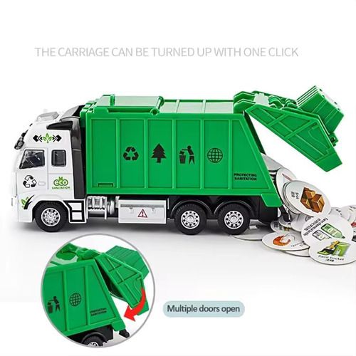 Garbage Truck Toy With Light And Sound Friction Power Small Trash Truck