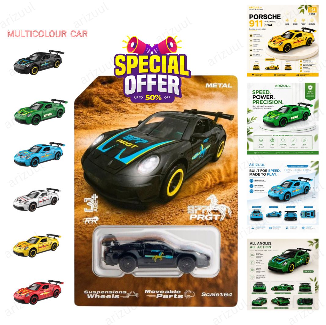 arizuul Porsche Alloy Racing Champion Mini Car-picture-26