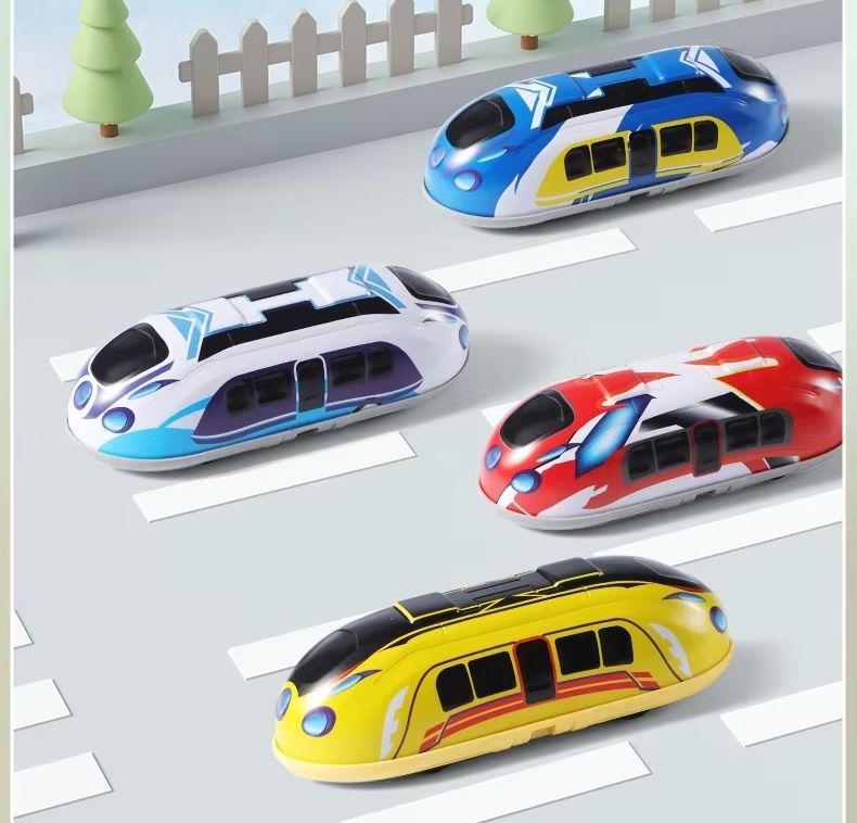 2 In 1 Double Side Pull Back Metro Train Toy for Kids | High Speed Railway Toy