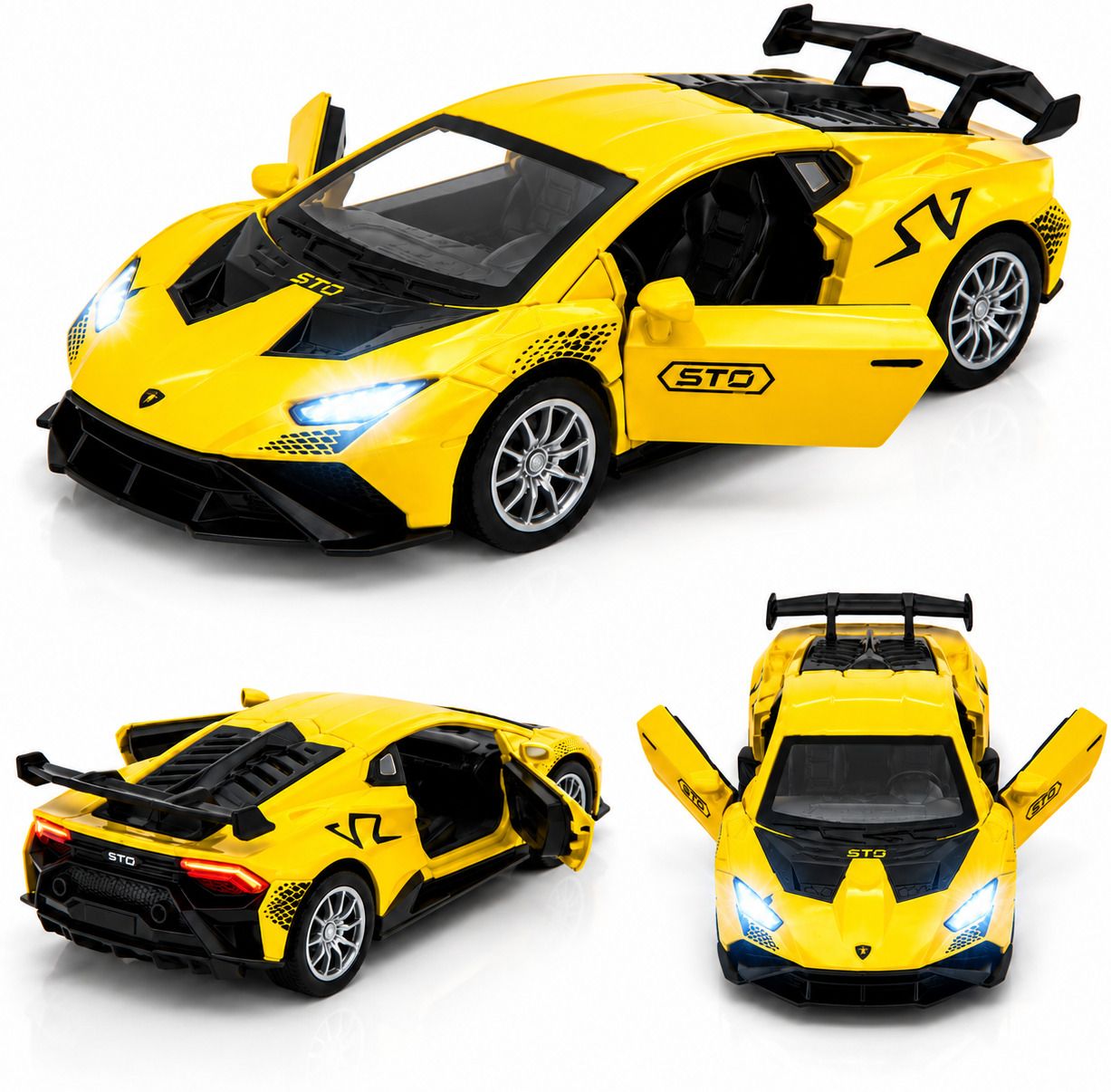 Lamborghini Diecast Metal Car 1:32 Pull Back Toy Kids Openable Doors-image-42