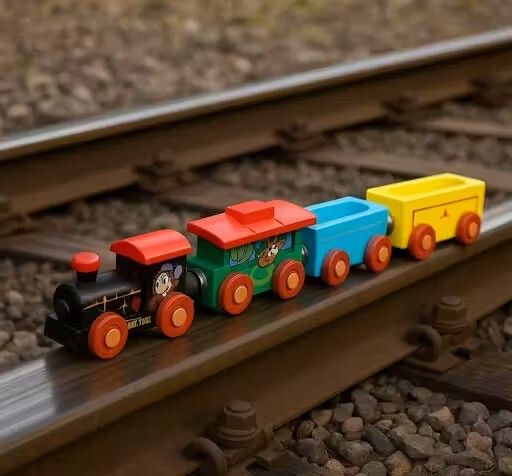 toyswondercart Wooden Magnetic Train Toy 4 Pieces for Kids | Colorful Engine & Coaches-picture-17