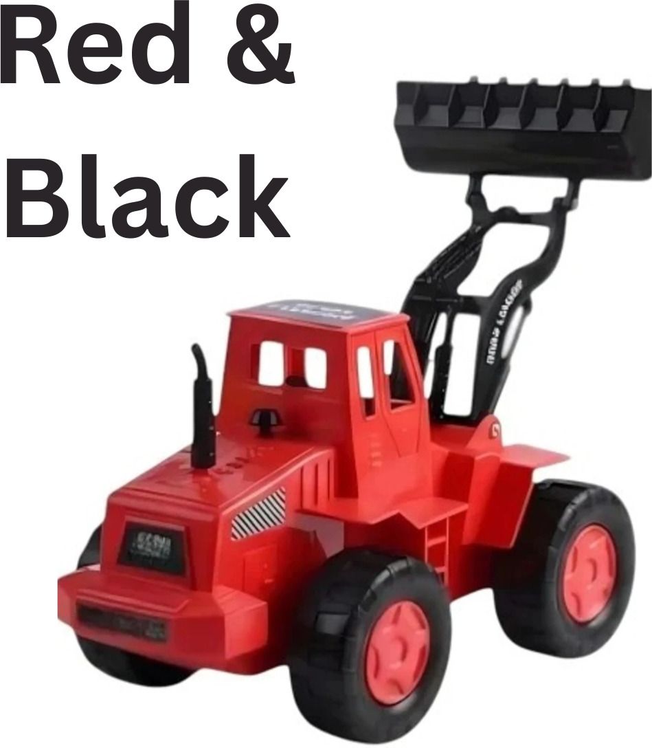 lastictoy Red Toy Bulldozer Truck Front Loader Manual Construction Vehicle for Toddlers-picture-25