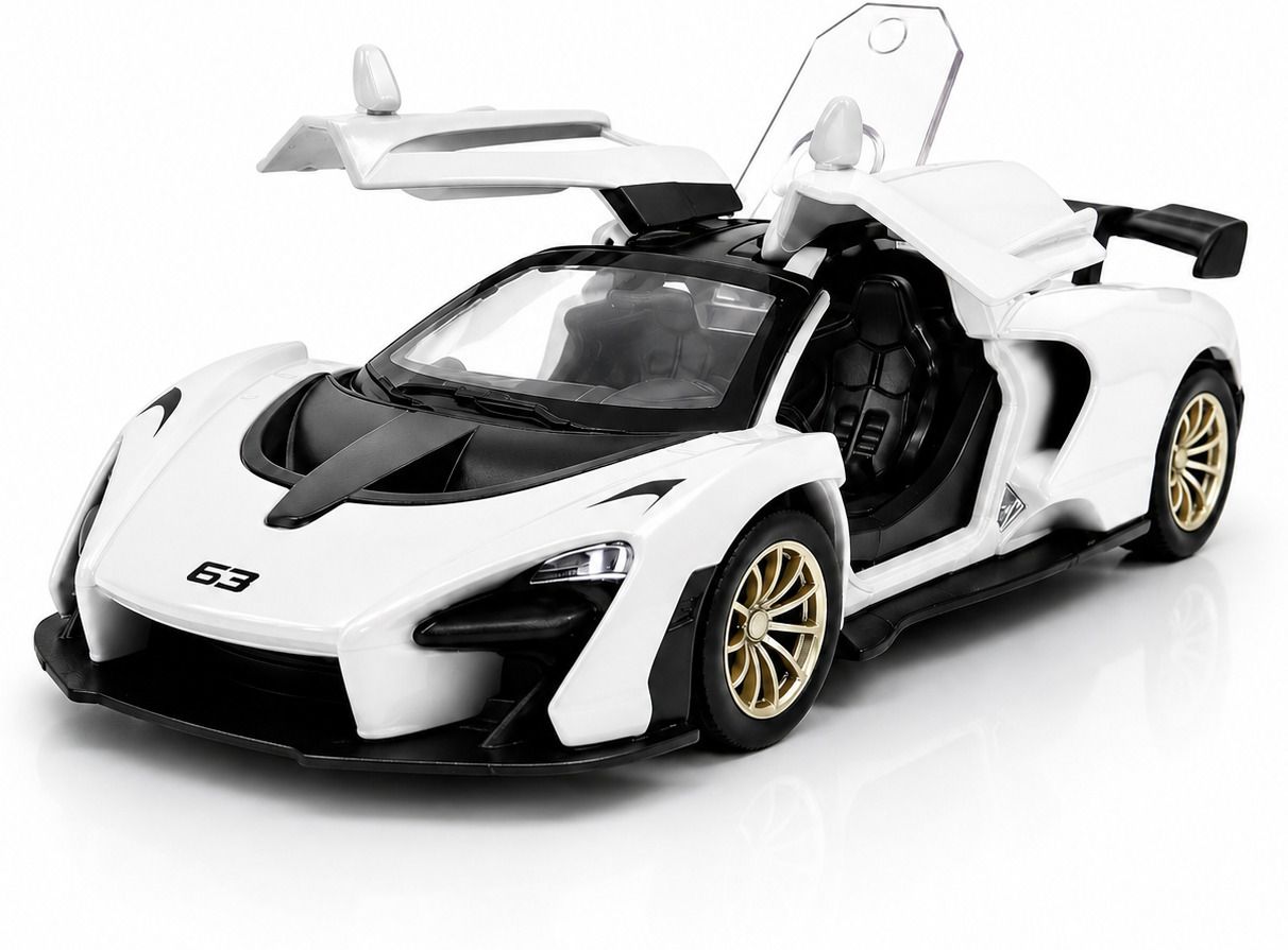 zazutoys McLaren Senna 1:32 Alloy Metal Die Cast Pull Back Toy Car Opening Doors-picture-15