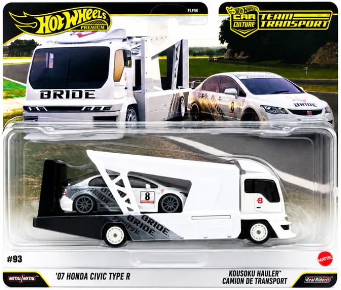 hot wheels Premium Team Transport '07 Honda Civic Type R & Kousoku Hauler Camion Transport-picture-14