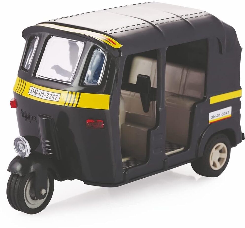 Auto Rickshaw Cng Toys For Kids Action Race Play Maintenance Free Taxi, Black-image-47