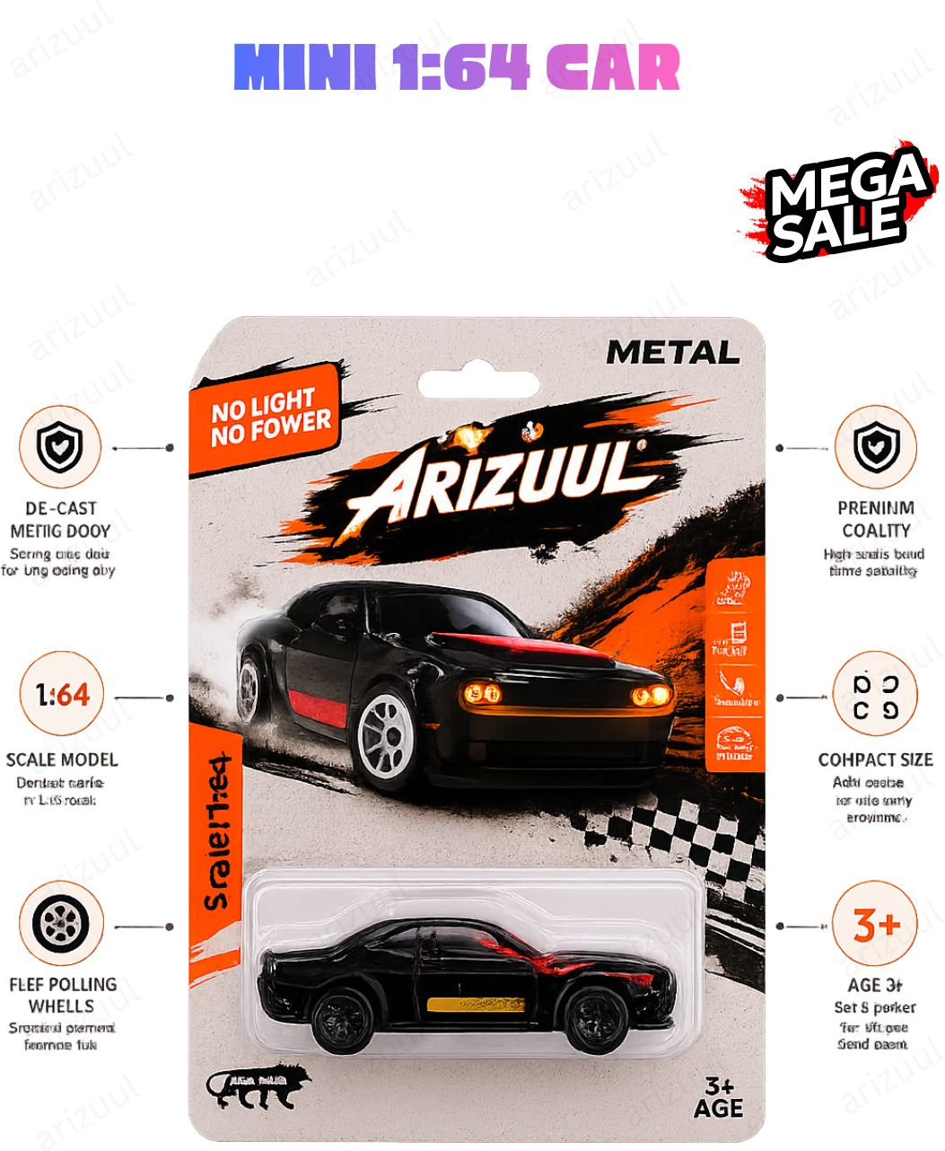 arizuul Dodge Challenger DC SRT Diecast Alloy Toy Car Premium Model for Car Lovers-picture-8
