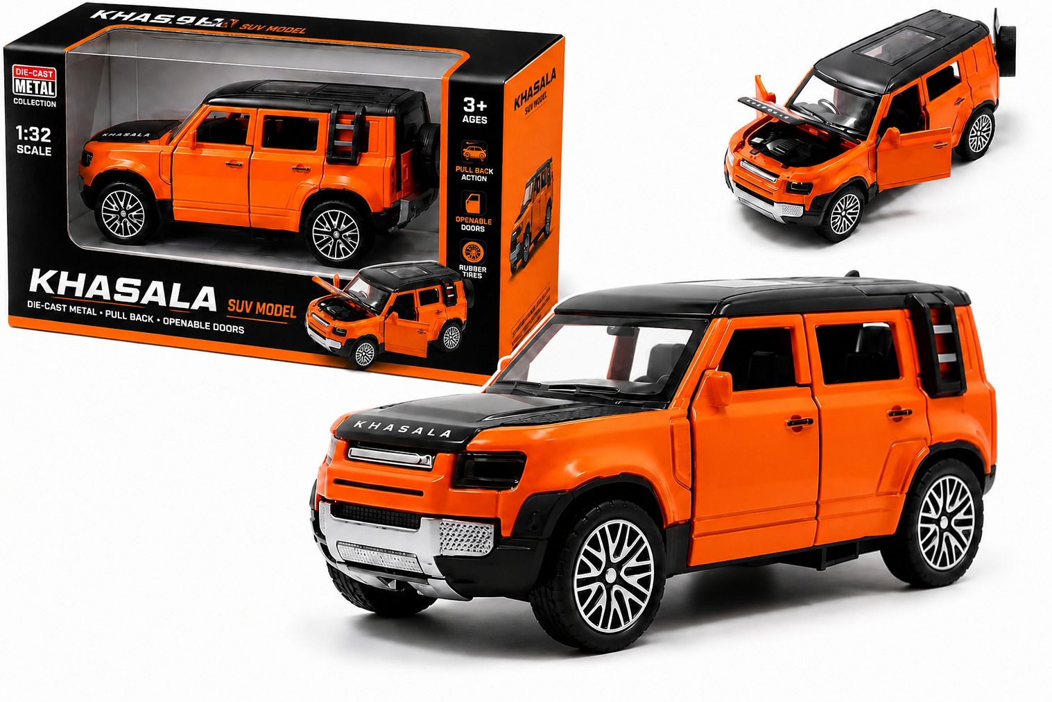 Diecast Defenderr Metal Body Openable Doors Bonnet Boot Pull Back Action Kids-image-25