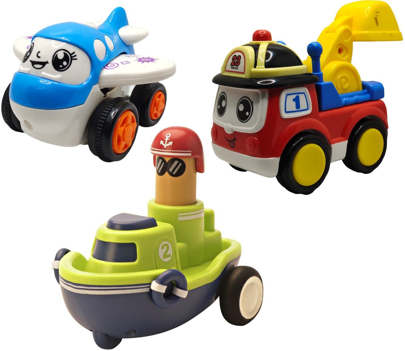 Unbreakable Four-Wheel Drive Friction Powered Diecast Toy Set-D132-image-5