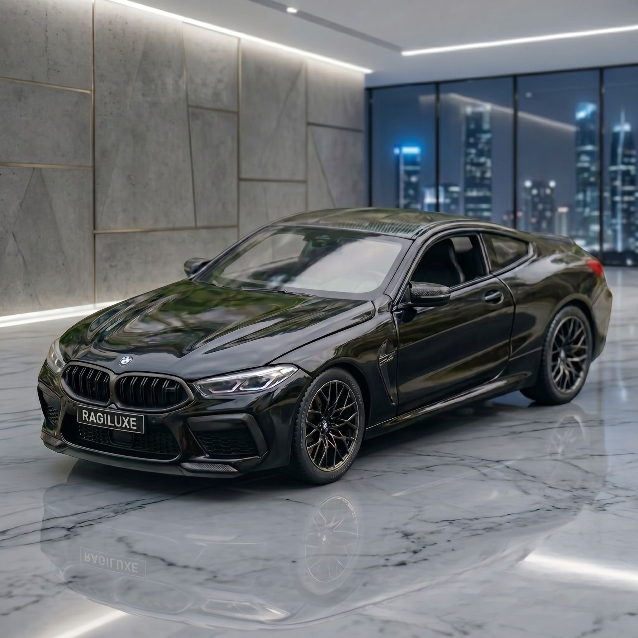BMW M8 Pull Back Metal Sports Car Toy with Opening Parts and Realistic Sound-image-4