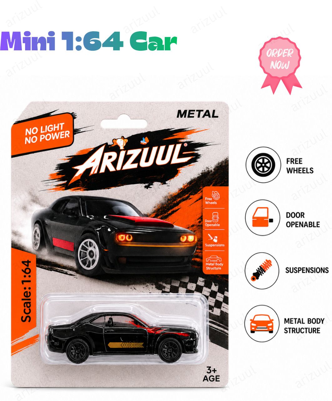 arizuul Dodge Challenger High Quality 1:64 Scale Diecast Alloy Sports Car for Kids-picture-19