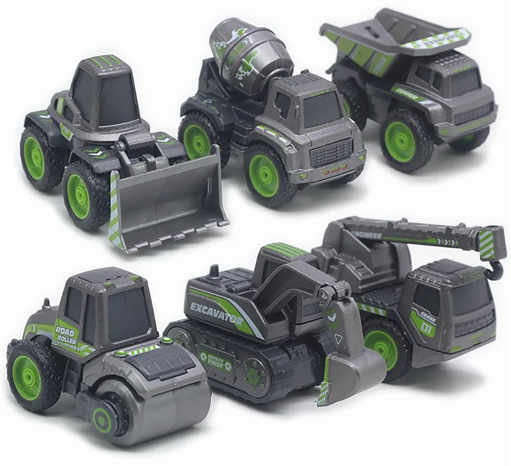 darvice Unbreakable Excavator Crane Construction Toy Set Roller Mixer Truck Transporter-picture-10