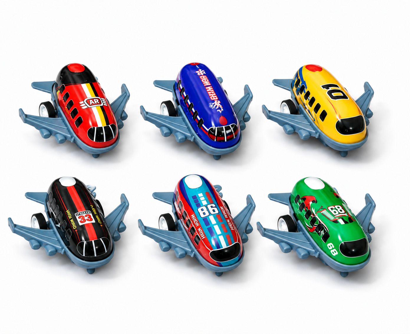 mairaag Mini Aeroplane Toy Set of 6 Pull Back Airplane Toys for Kids Multicolor-picture-12