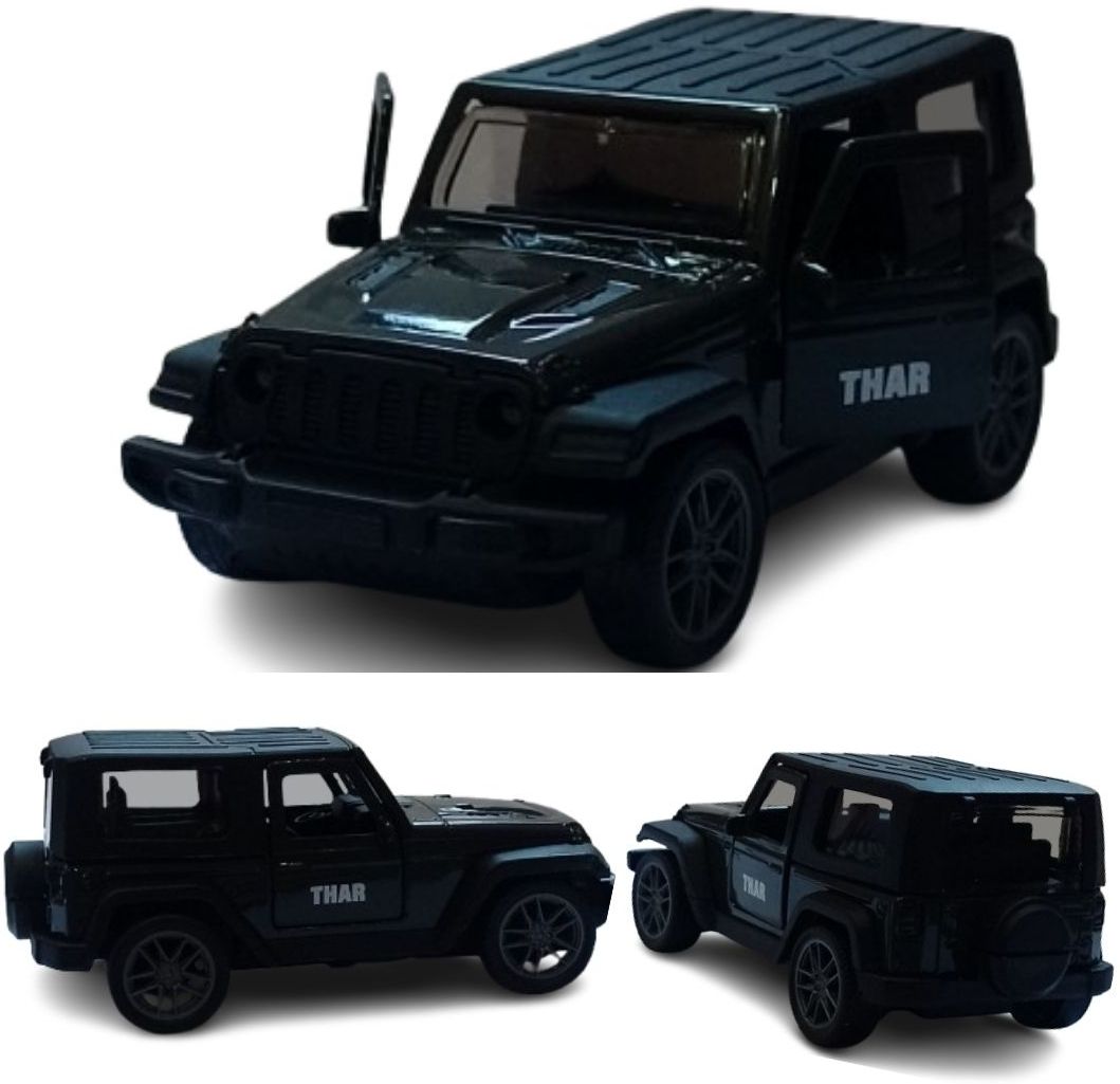 1:43 Scale Diecast Metal Mini Open Thar Jeep Toy Car (Open Door & Pull Back)