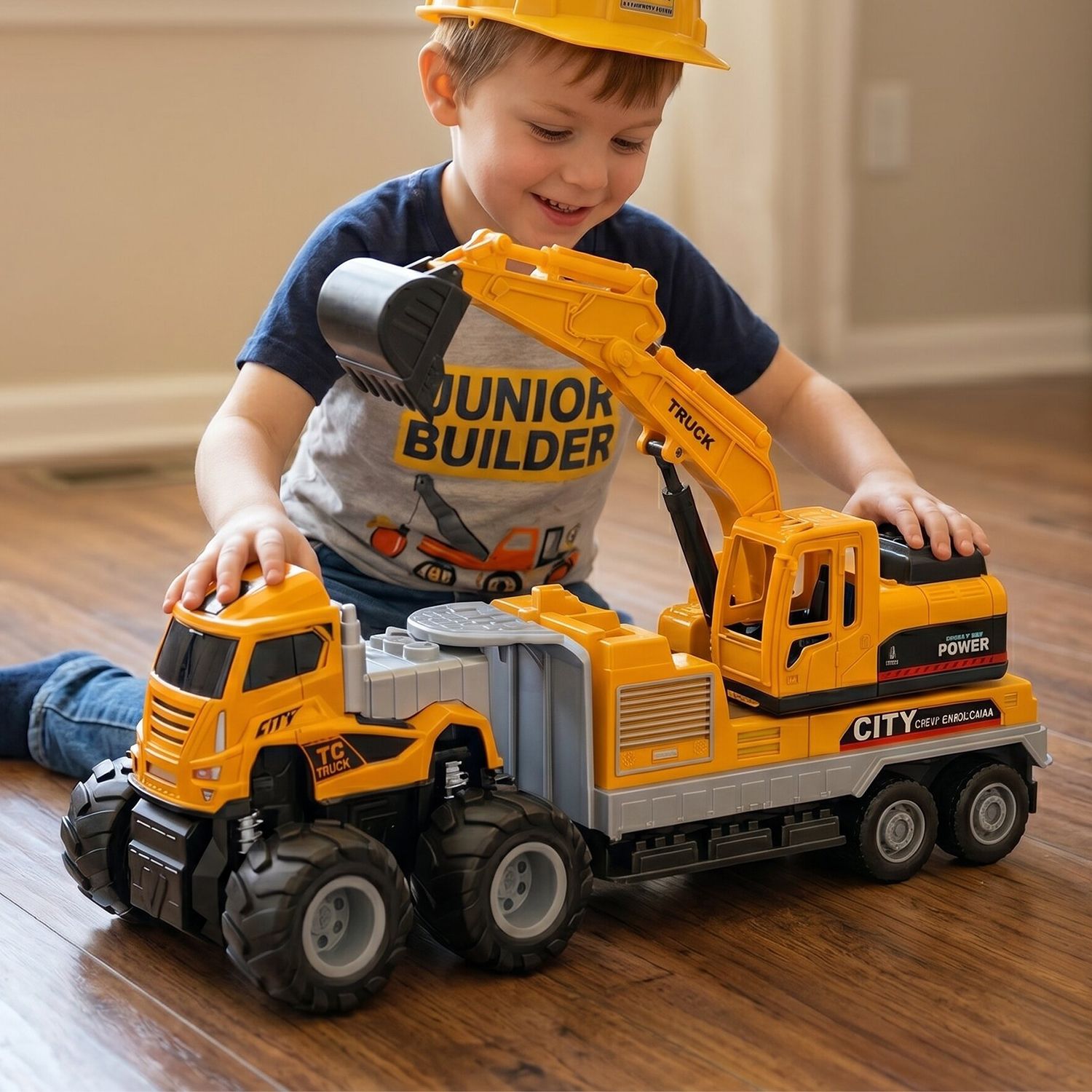 deuson ecom Excavator Truck Toy Bulldozer JCB Unbreakable Plastic Toy Construction Vehicle-picture-34