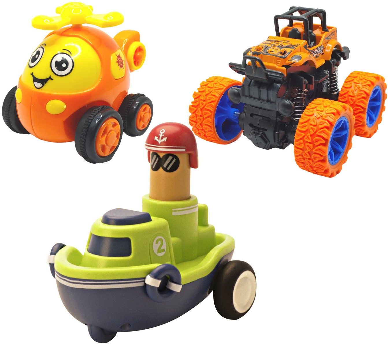 vaniha Unbreakable Four-Wheel Drive Friction Powered Diecast Toy Set-E62-picture-13