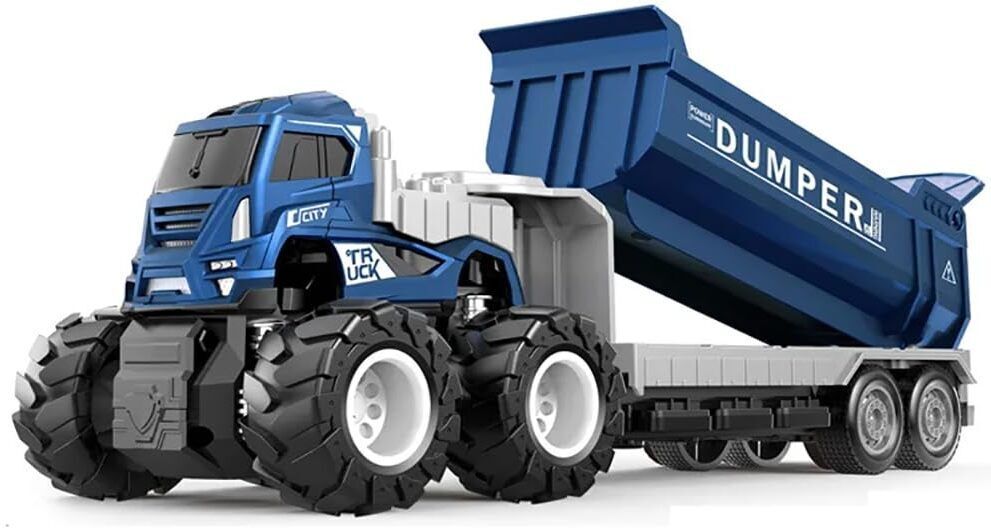 deoxy 1:43 4WD Die-Cast Metal Construction Dumper Truck toys with Friction Powered Toy-picture-27