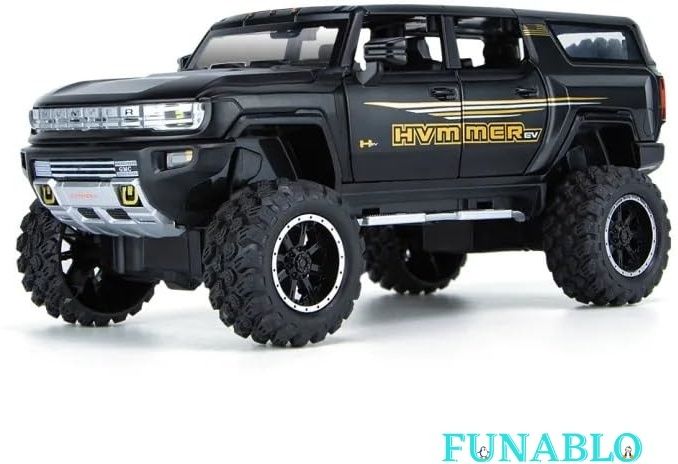 1:24 Big Hummer EV Off-Road Toy Car Metal Pull Back Diecast Car