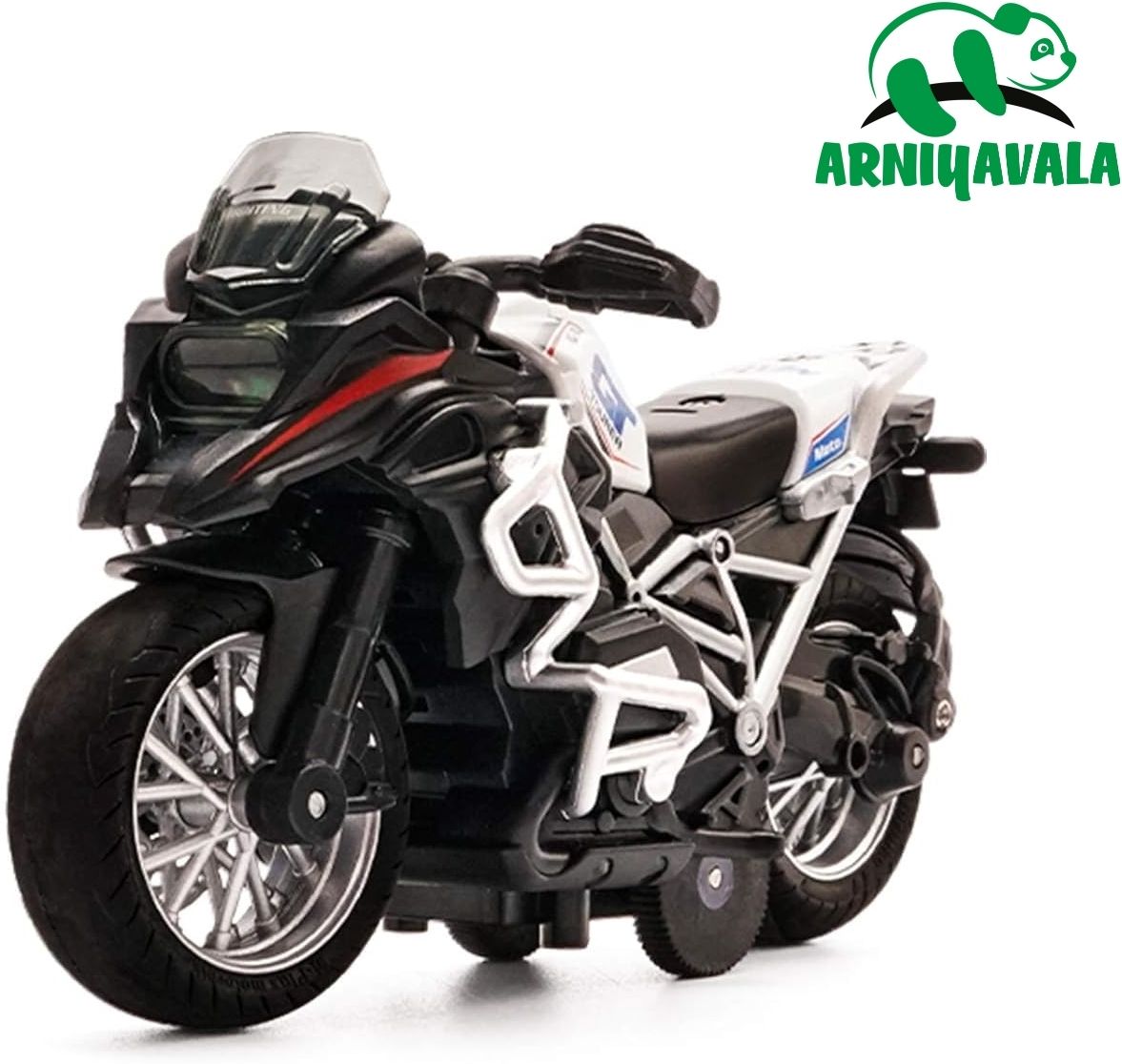 BMW Diecast Motorcycle Toy - Pull Back Toy Cars with Sound and Light Toy-image-5