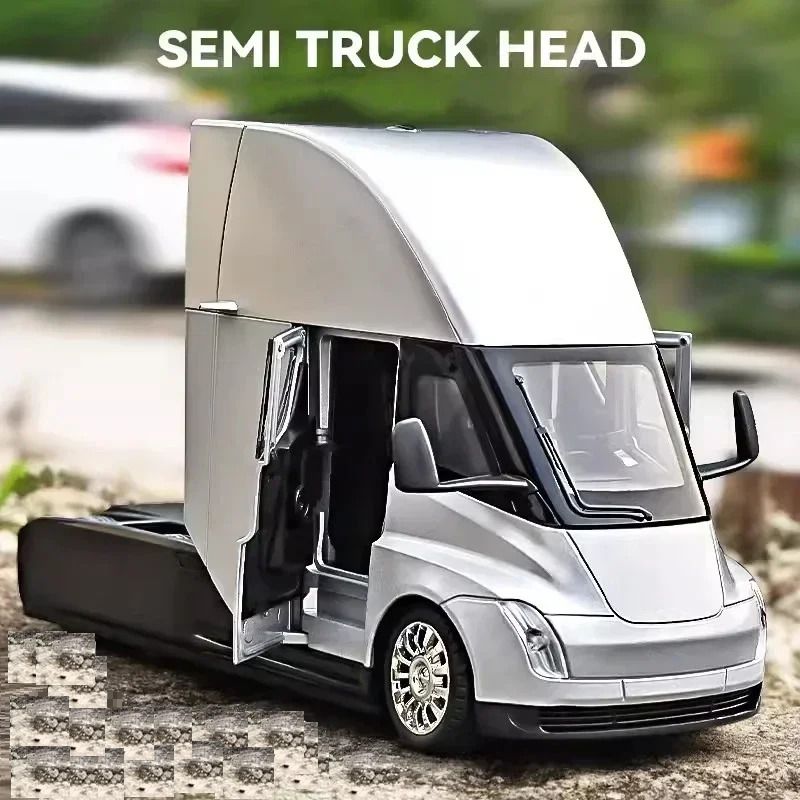 Die-cast Car Tesla Toy Truck Semi Truck Head Alloy New Model-image-43