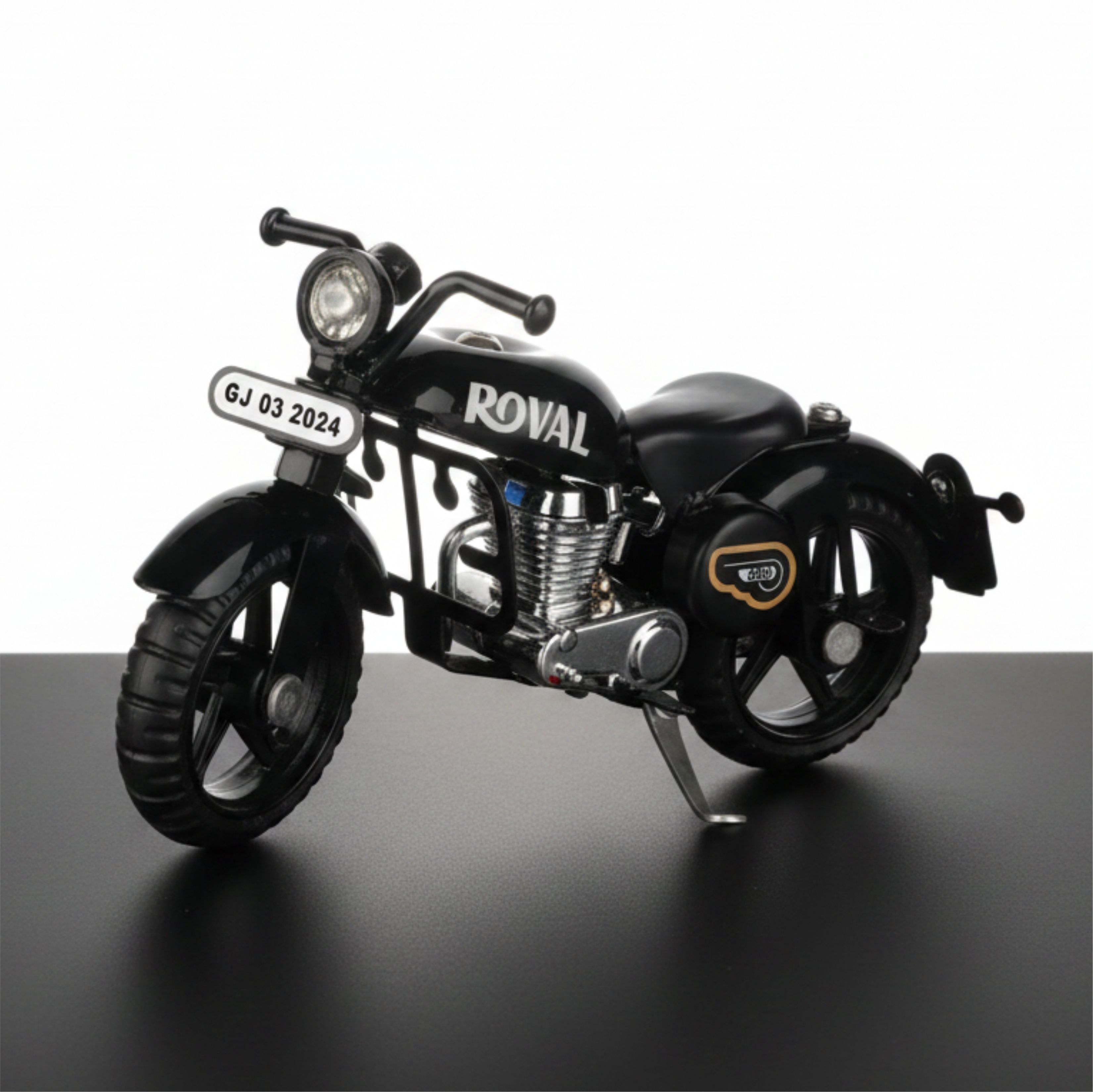 Premium Black Metal Mini Bullet Bike Toy Diecast Motorcycle for Kids-image-49