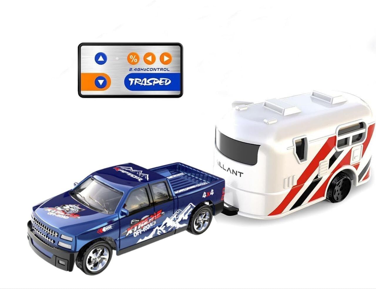 inos 4x4 RC Off-Road Toy Pickup Truck with Travel Camper Caravan-picture-36