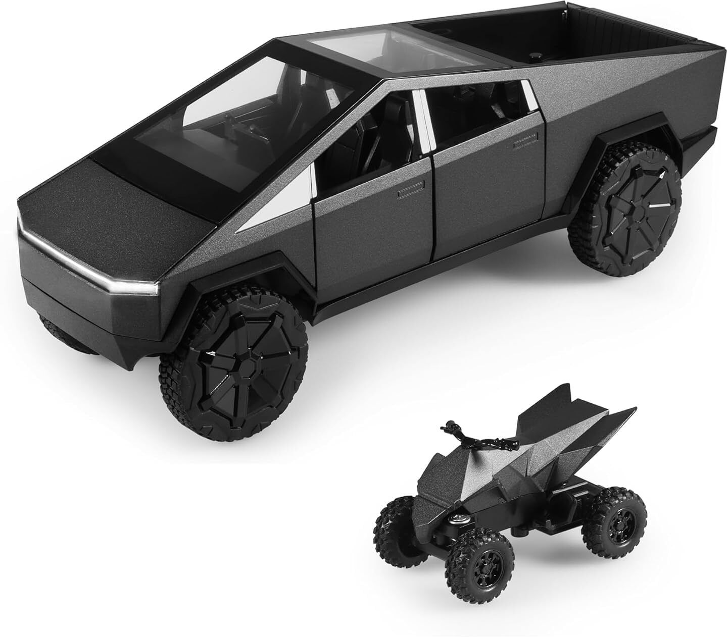 1:32 Scale Futuristic Pickup Truck with Mini ATV Die-Cast Metal Model Car Set-image-8
