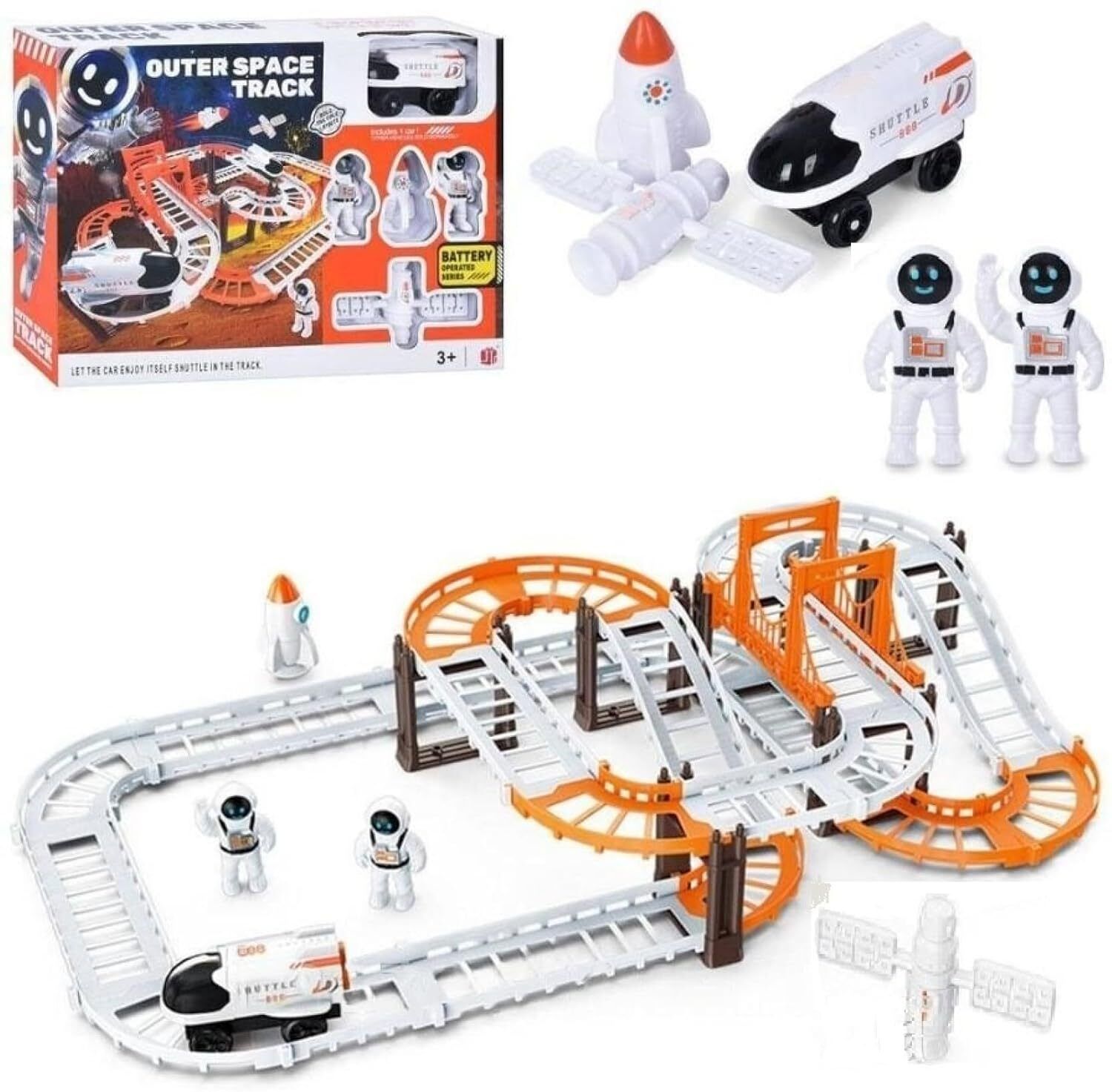 Battery Operated Space Toy Train Set with Tracks & Accessories-image-49