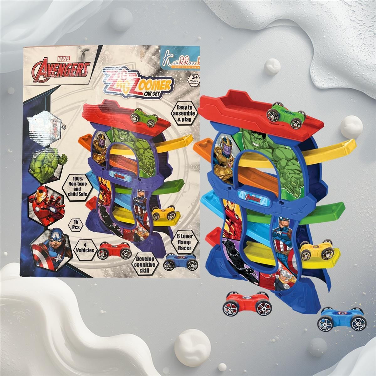 kriiddaank Zig Zag Zoomer Avenger 6 Lever Ramp Racer Car Set-picture-3