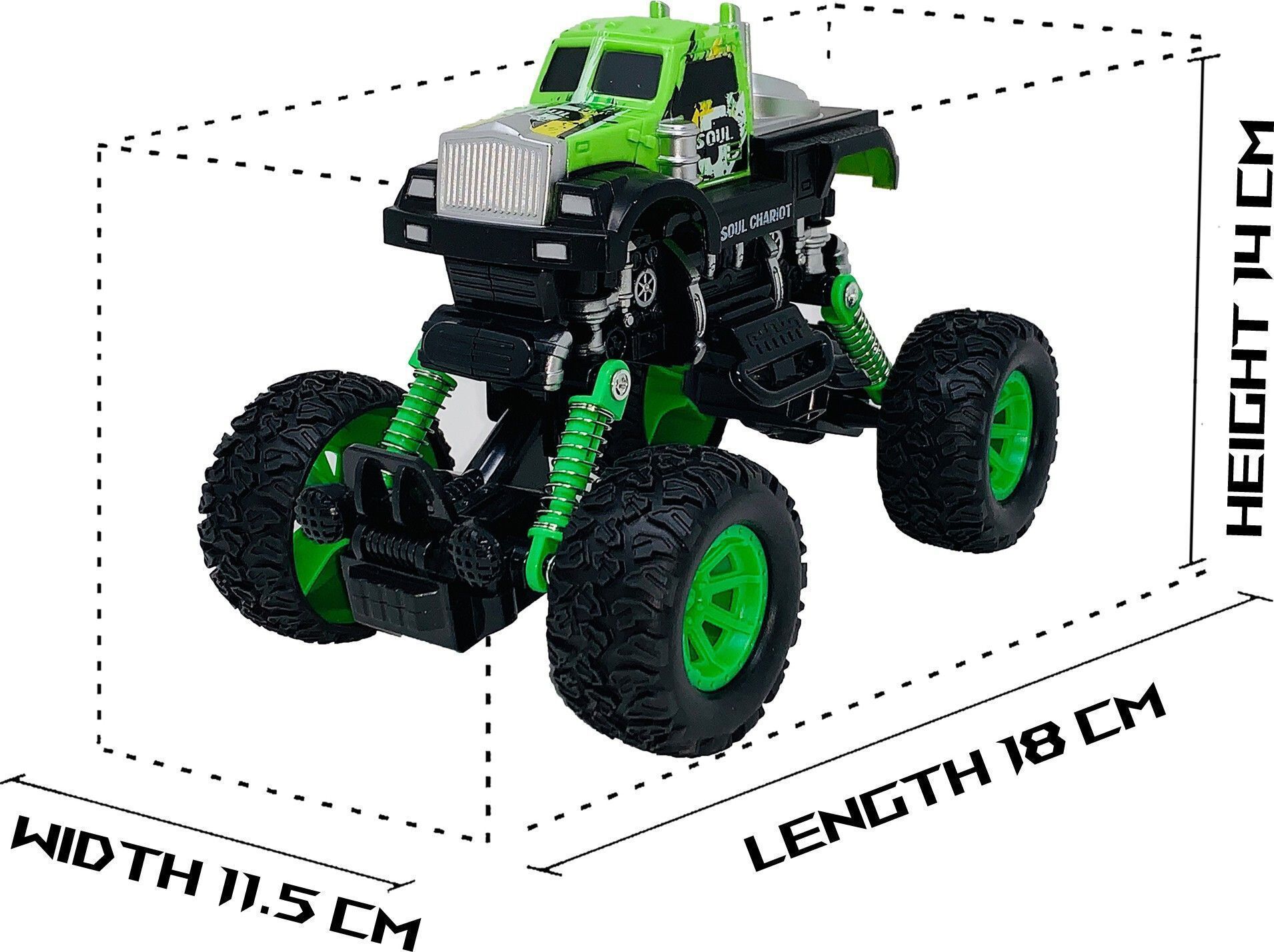 techzage Pull GRAFFITI OFF ROAD- GRREN BLACK -FRICTON CONTROL CAR-picture-35