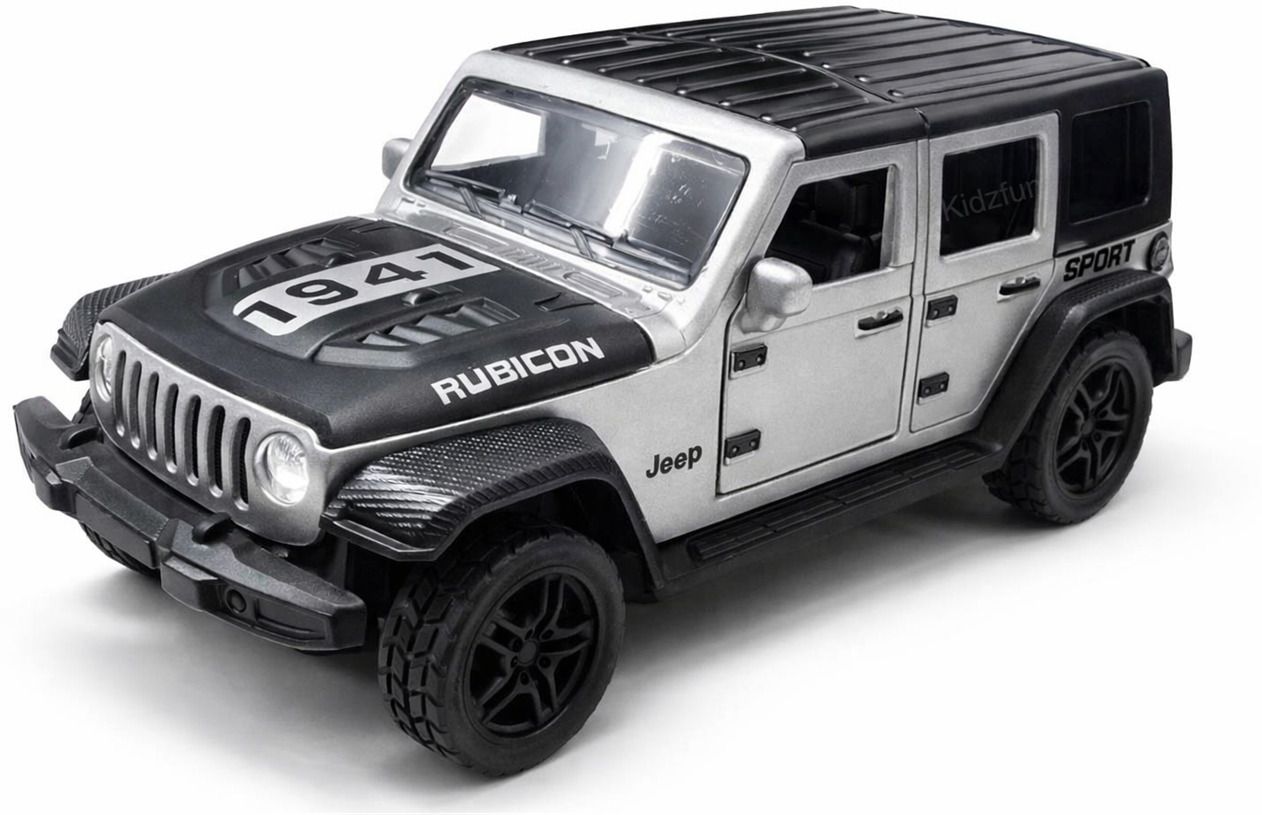 kidzfun Realistic Jeep Rubicon Die Cast Car Metal Toy SUV Light-Sound (RANDOM COLOR)-picture-23