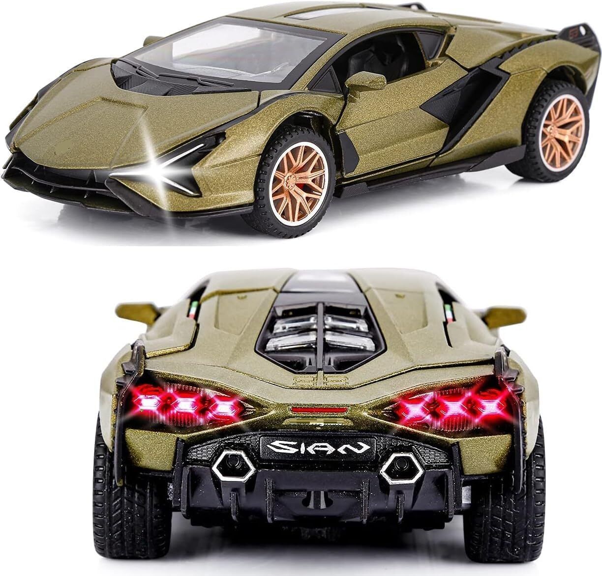 sse toy 1:32 Lamborghini Sian Metal Pull Back Diecast car |Openable Door| Lights | Music-picture-10