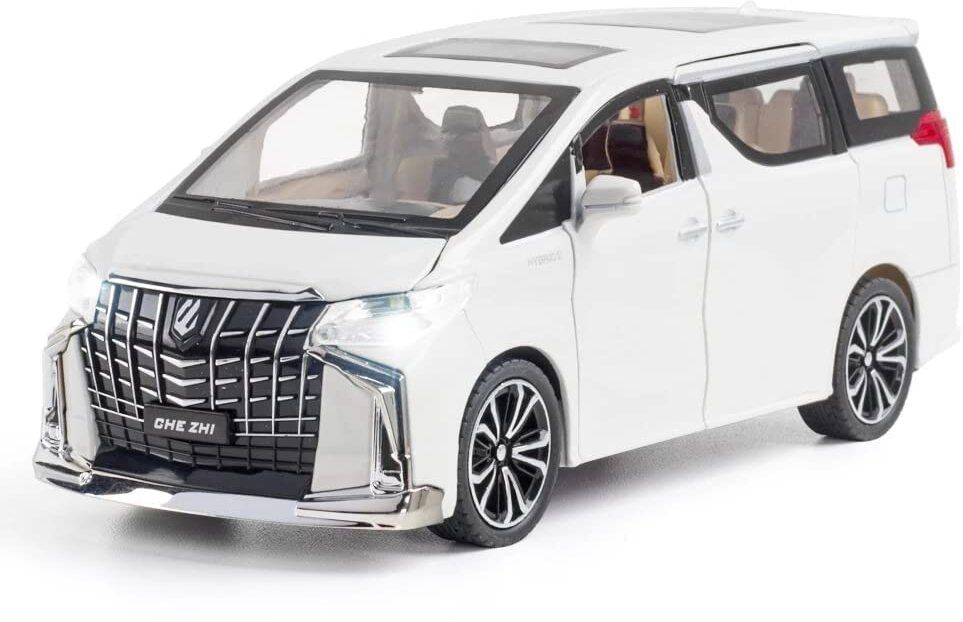 Alphard Diecast Metal Pullback Toy car with Openable Doors & Light TOY