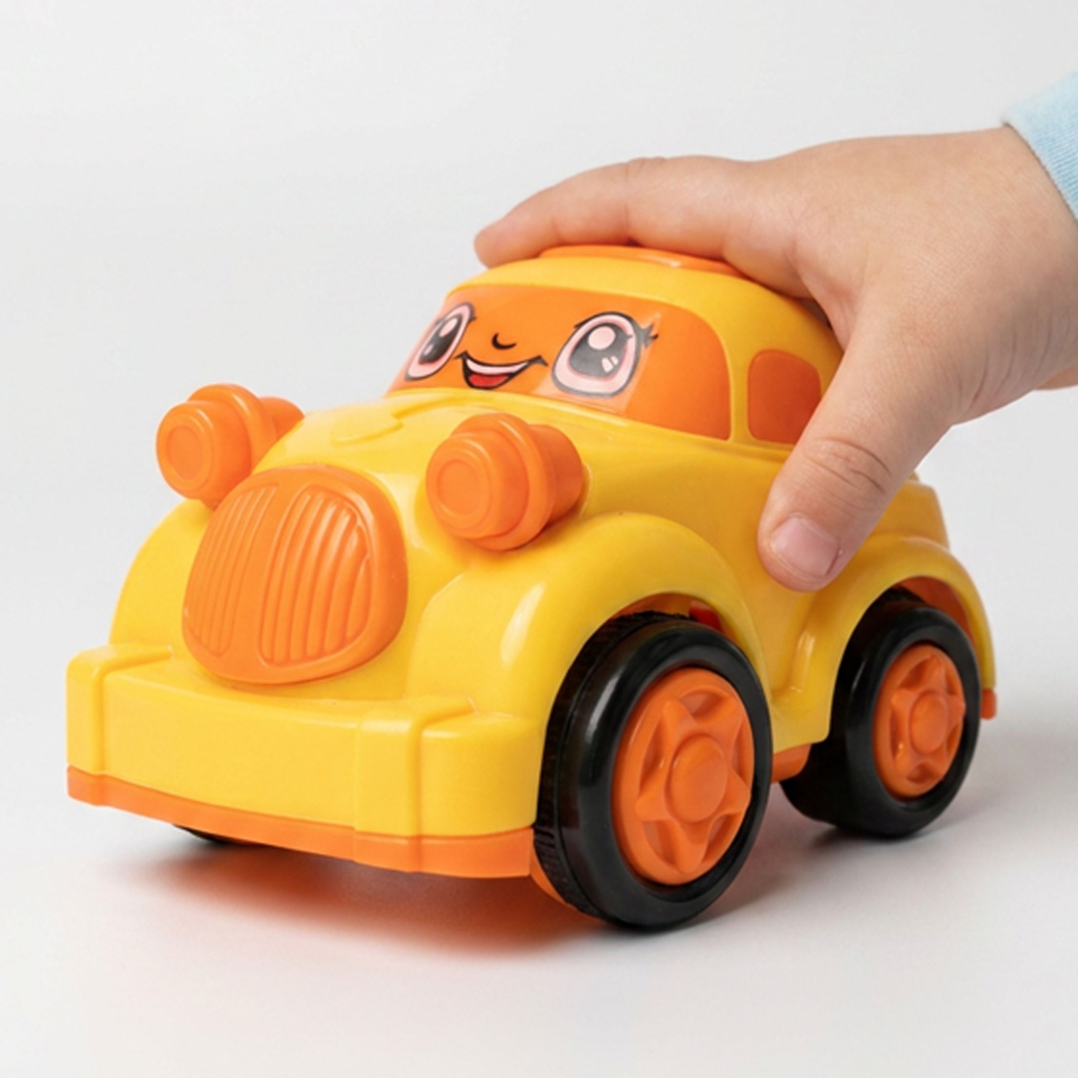 nvf Cute Cartoon Push & Go Car Toy for Kids | Friction Powered Smiling Car-picture-12