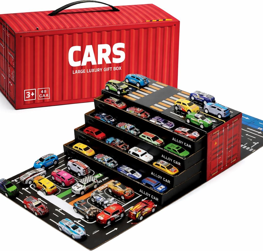 pranzo 48 Pcs Mini Alloy Die Cast Pull Back Cars Set with Storage Container Box-picture-15