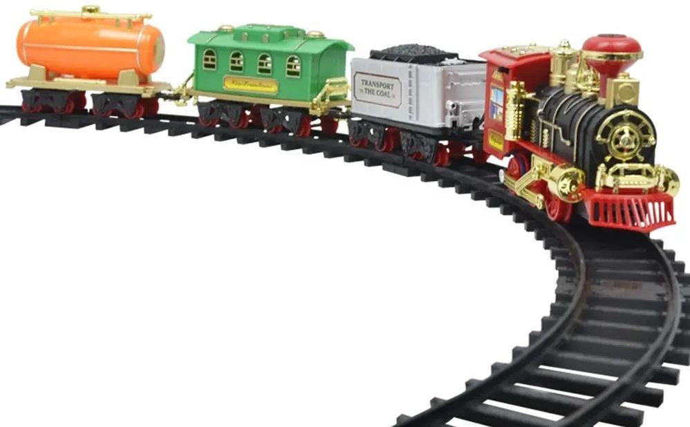 Electric Classical Rail Train Set Light and Sound Smoke Simulation Retro Small-image-10
