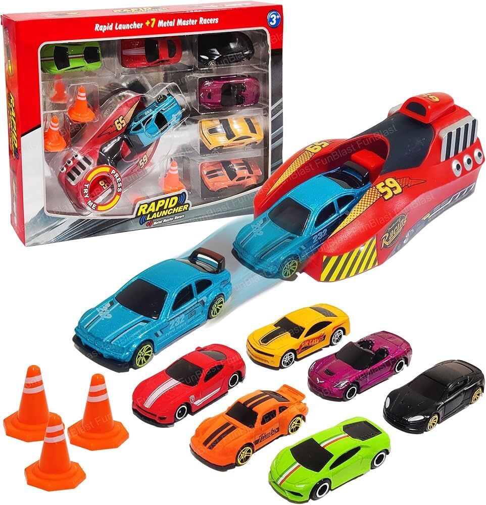 High Speed Rapid Car Launcher with 7 Pcs of Cars-image-31