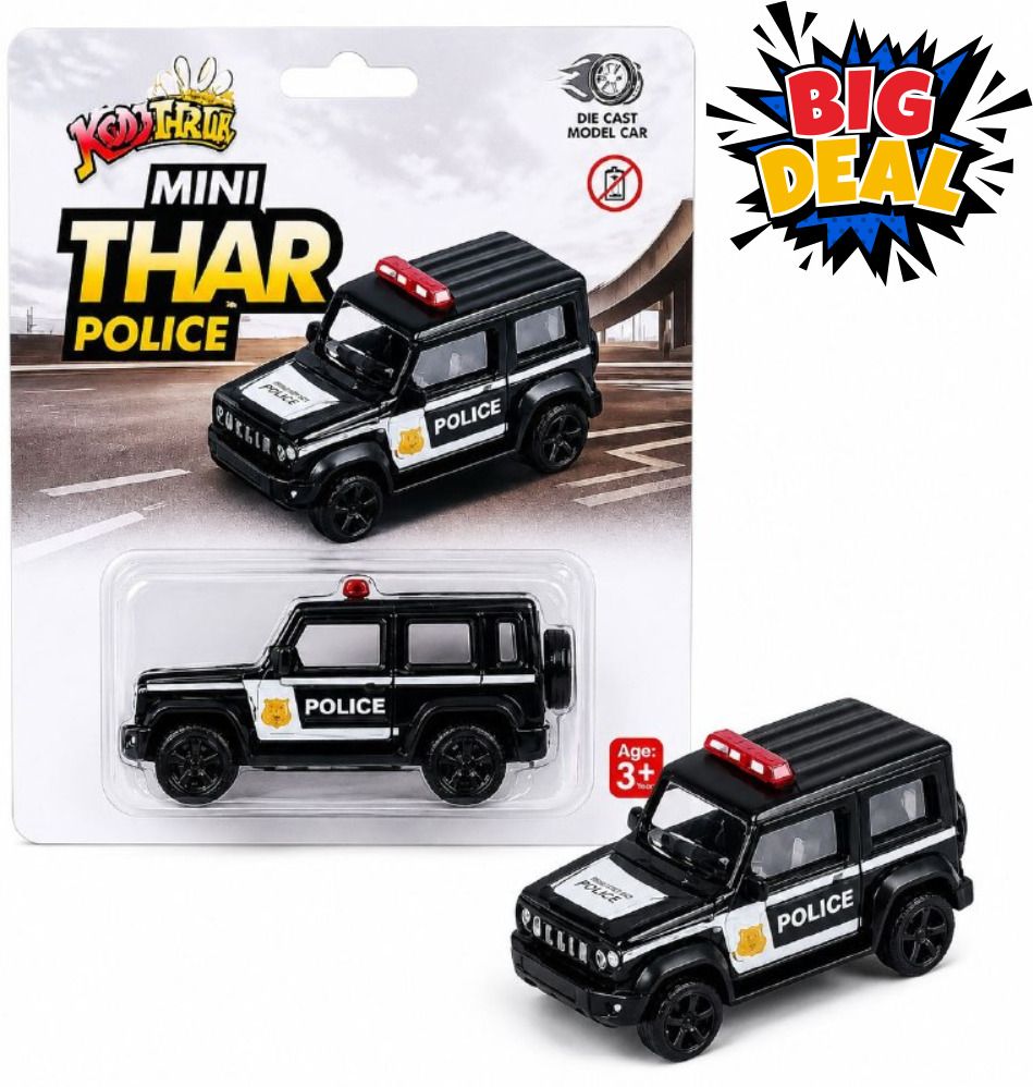 Police Thar Adventure 1:64 Die Cast Mini Metal SUV Toy Car Collection-image-17