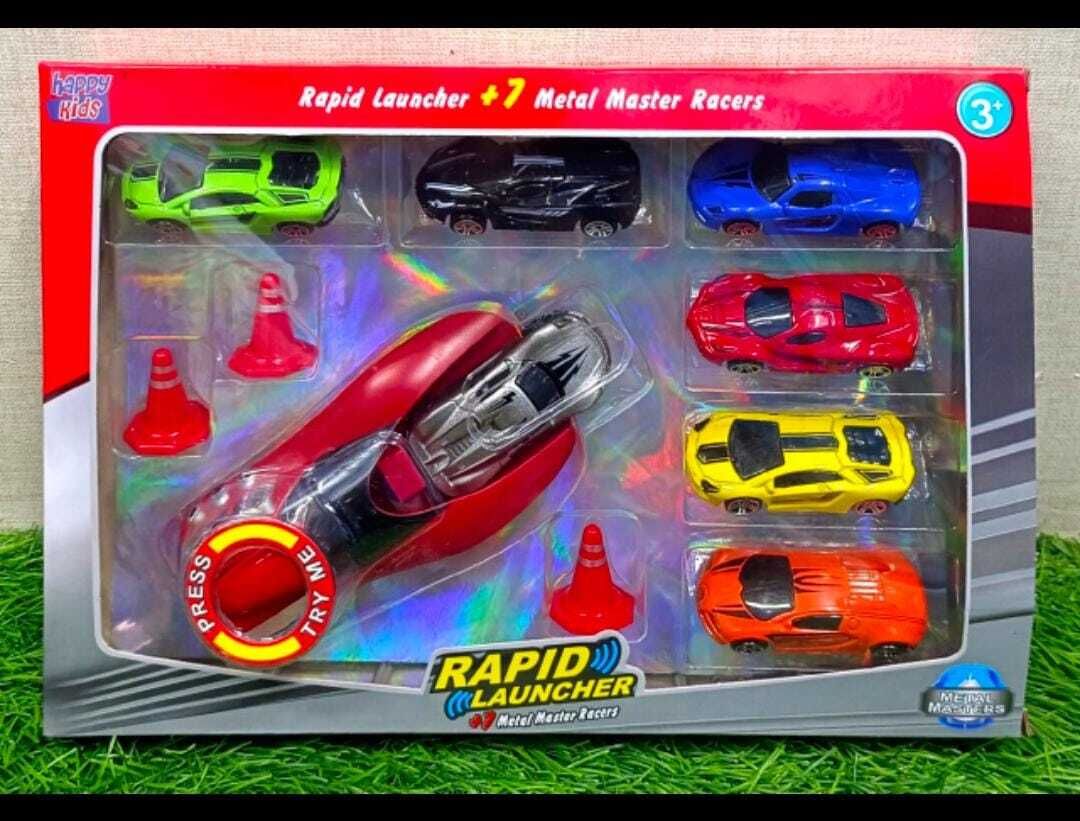 Play Set 7 Die Cast Metal Stunt Car with Rapid launcher-image-5