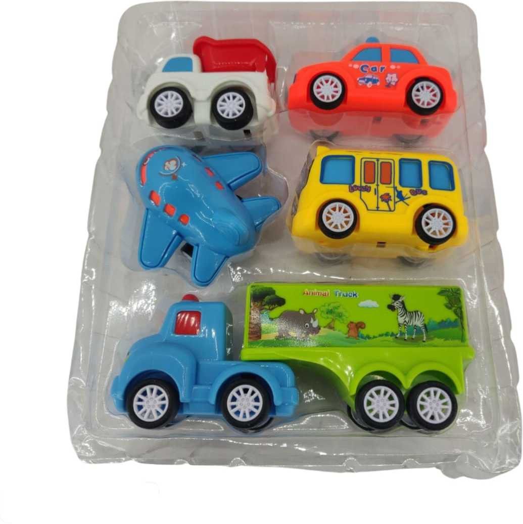 jnil Toy Plastic Cars Bus Truck Aeroplan Toy For 1 Year Boy Vehicle Set (Multicolor)-picture-11