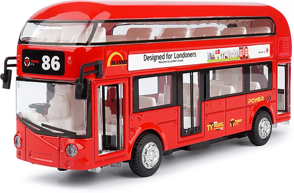 deuson ecom Double Decker London Bus with Metal Die-Cast Luxury with Light & Music Sound.-picture-28