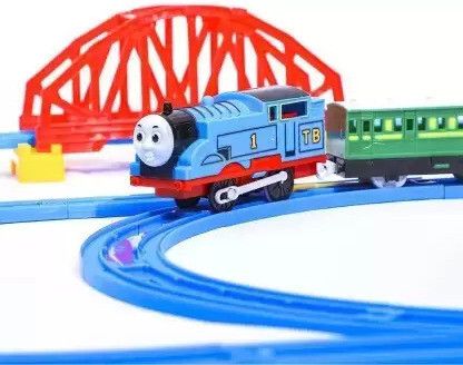 Battery Operated Train Toy Track Set for Kids with Sound & Flashing Light