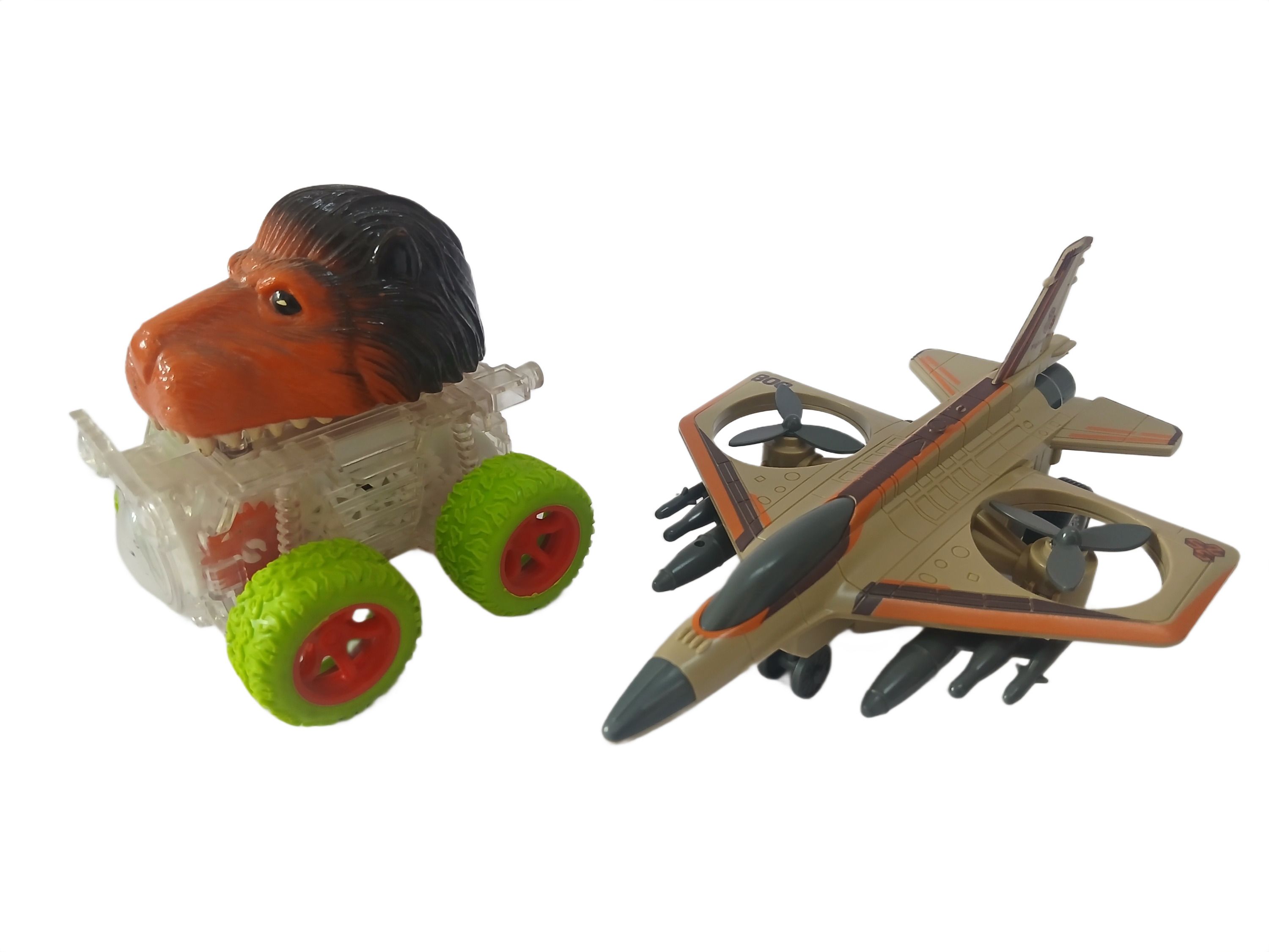toyomaa Frictional Pull Back Push and Go Fighter Airplane With Dinosaur Car Toy For Kids-picture-17