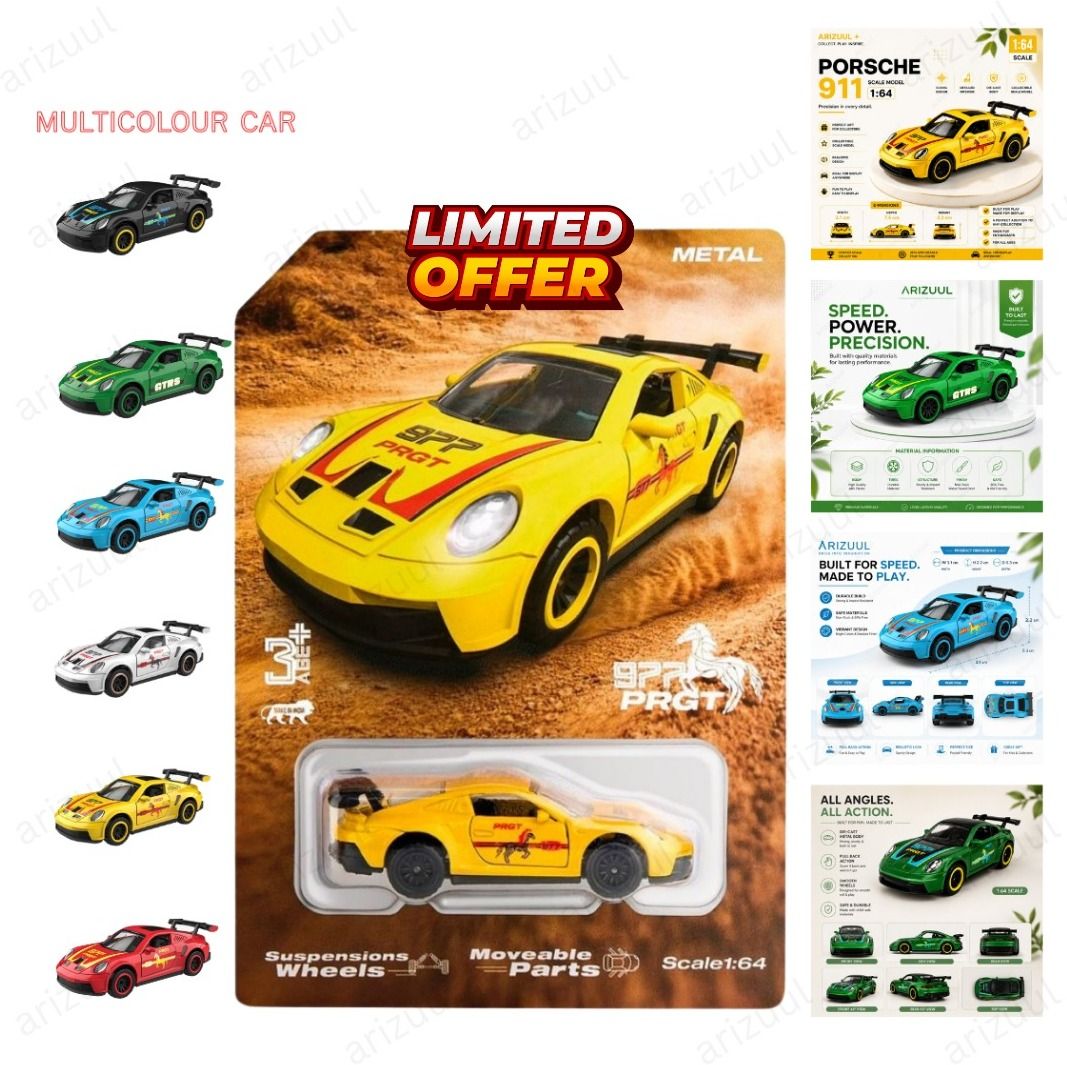 1:64 Porsche GT3 RS Supercar Racing Toy Vehicle-image-3