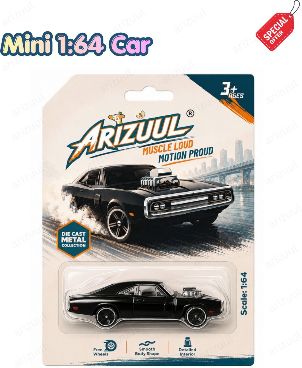 arizuul Fast & Furious Black Die Cast Metal Toy Car 1:64 Scale Mini Model Pack of 1-picture-43