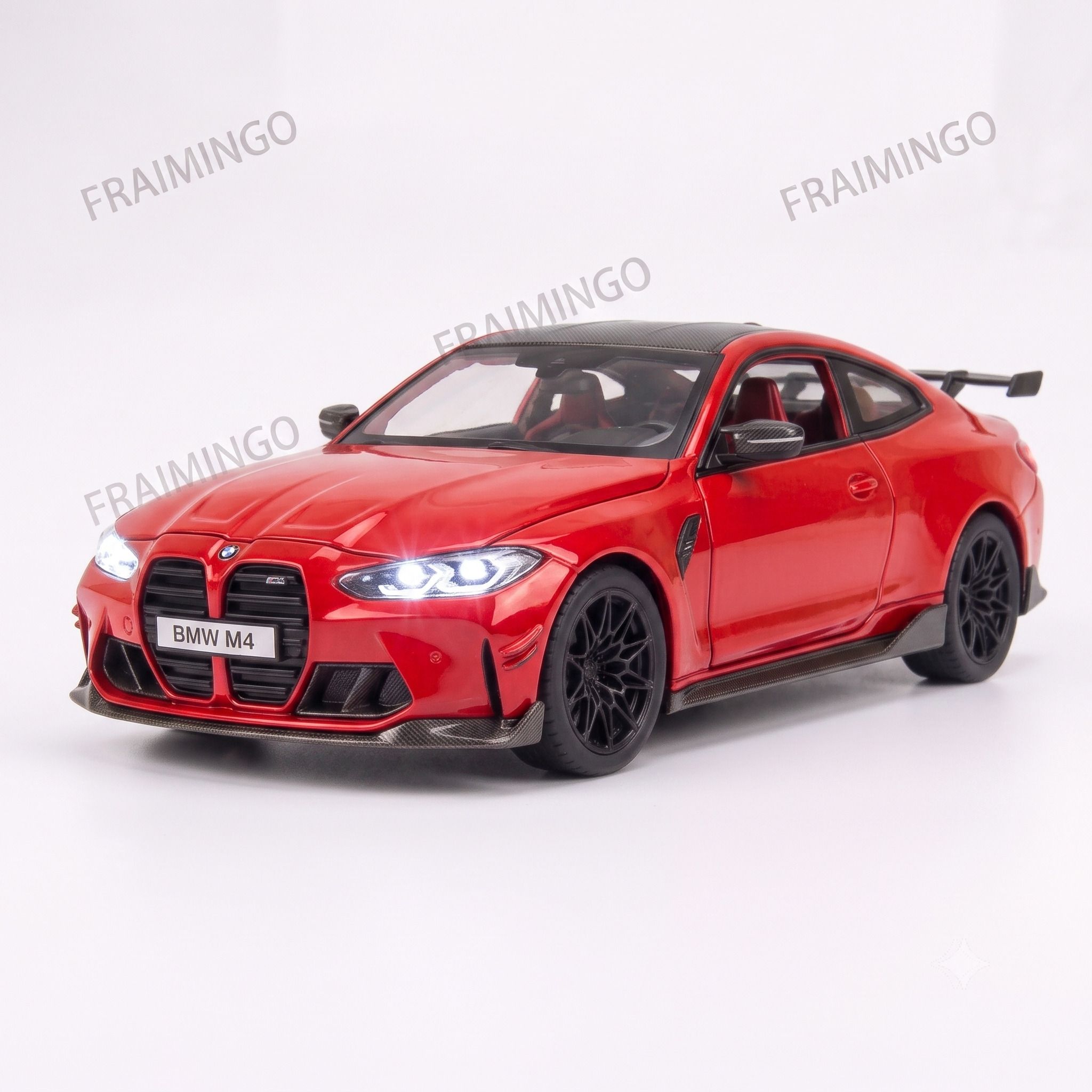 fraimingo BMW M4 Sports Coupe Alloy Toy Car with Opening Hood Trunk and Lights-picture-4