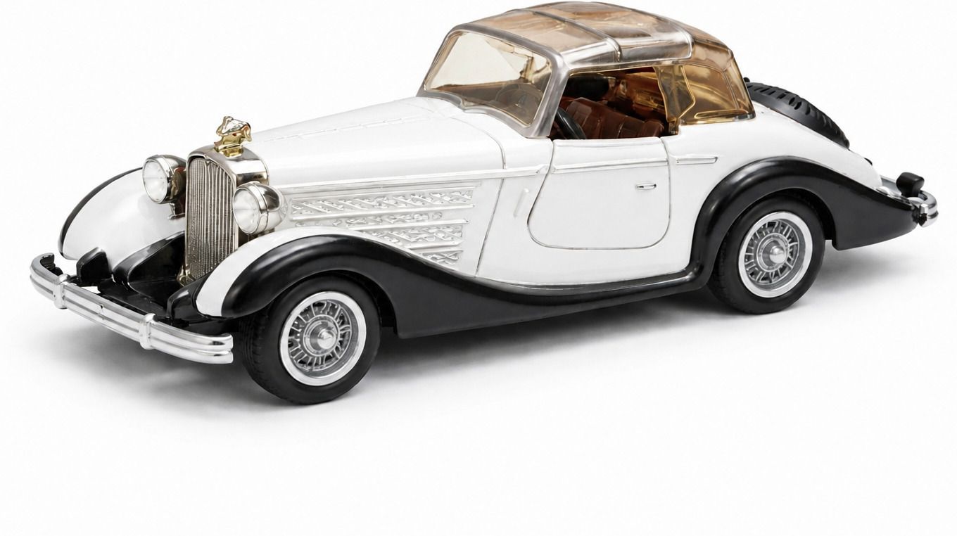 atharv enterprises Vintage Classic Car Die Cast 1:32 Scale Model Toy (White & Black)-picture-21