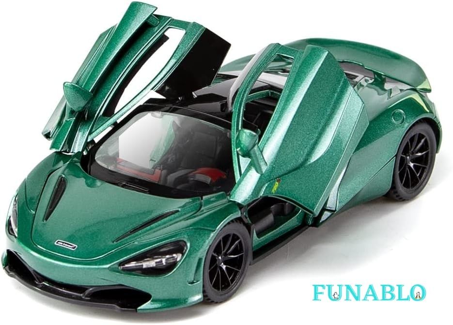 1:32 Alloy Collectible Green McLaren 720s Toy Vehicle Pull Back DieCast Car