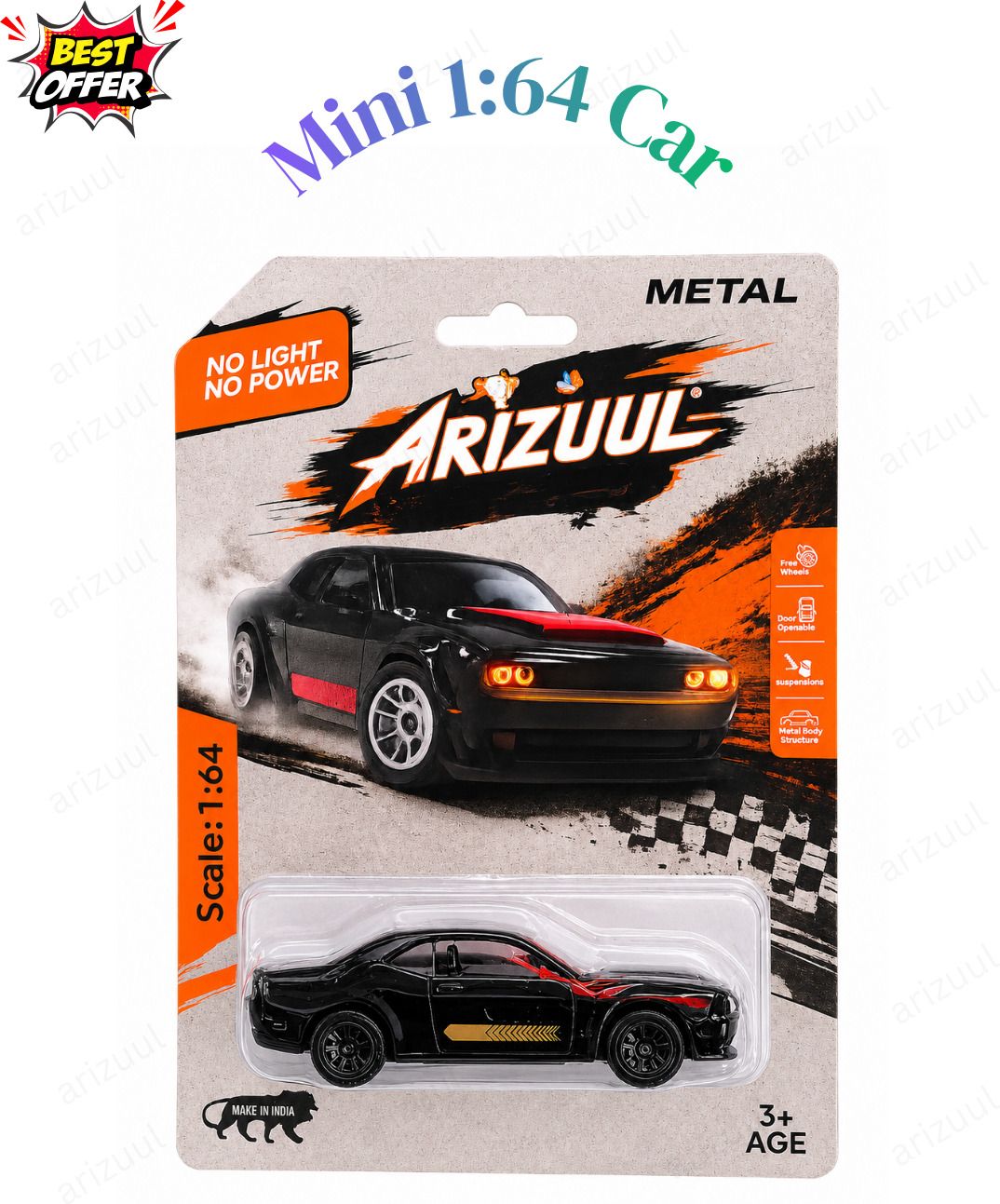 arizuul DC SRT Hellcat Premium Collectible Racing Car with Alloy Metal Body-picture-31